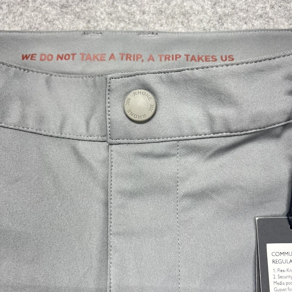 Rhone Commuter Pants Mens 35x29 Gray Flex-Knit Travel Chino Stretch Performance